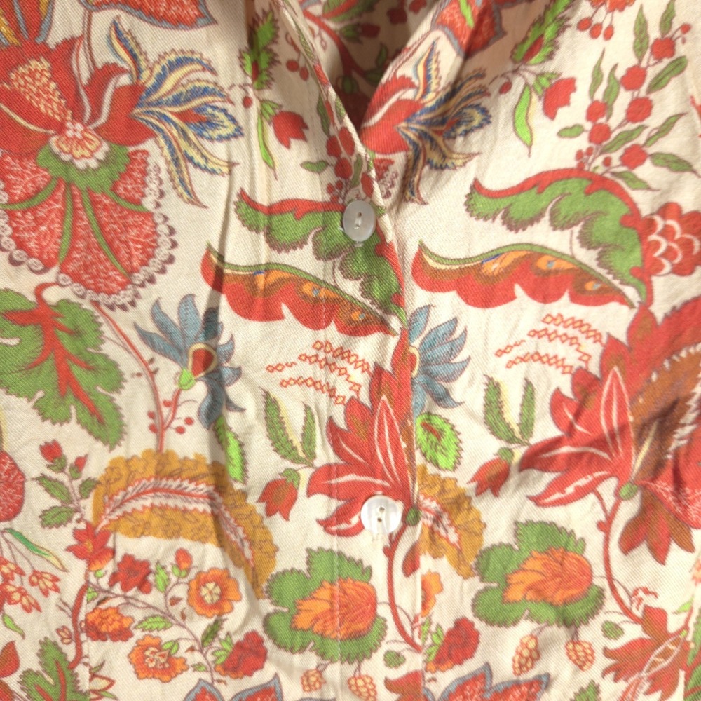 Gretchen Scott Floral Button Front Blouse Womens Medium Bell Sleeve Boho - Picture 11 of 13